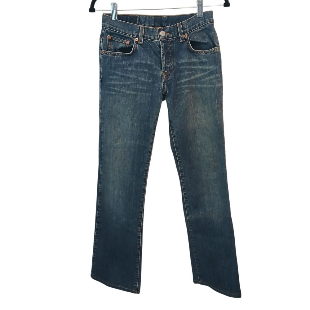 Vintage Lucky Brand Dungarees Button Fly 90's Denim Jeans Womens Size  0 /25 USA